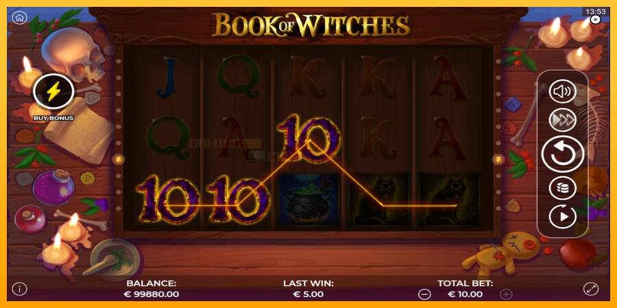 Book of Witches игрална машина за пари, снимка 4