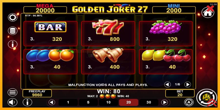 Golden Joker 27 Hold & Win игрална машина за пари, снимка 5