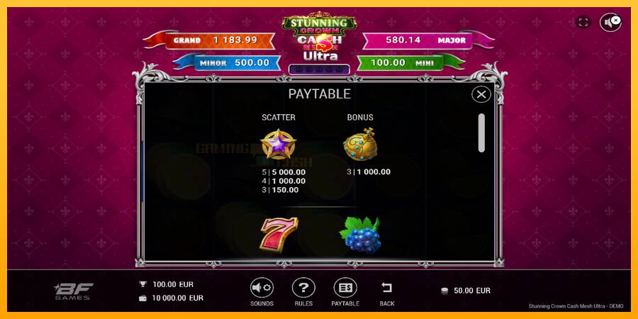 Stunning Crown Cash Mesh Ultra игрална машина за пари, снимка 5