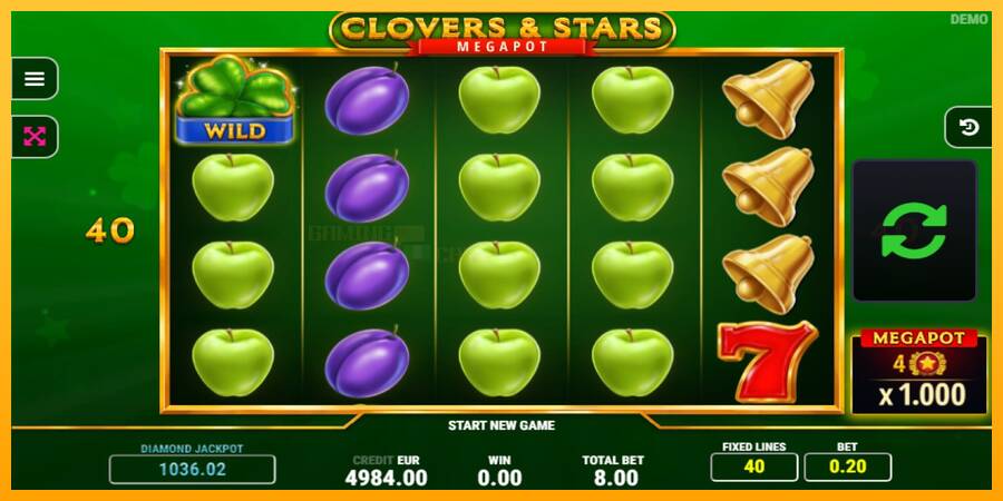 Clovers & Stars игрална машина за пари, снимка 2