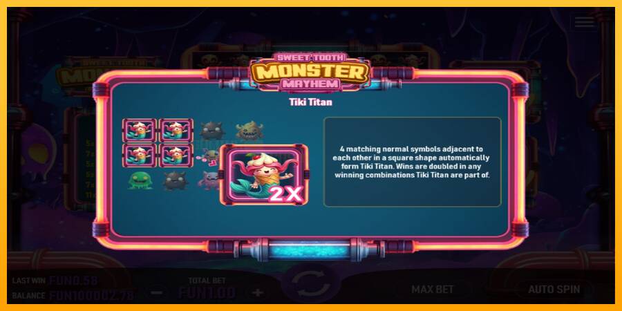 Sweet Tooth Monster Mayhem игрална машина за пари, снимка 4