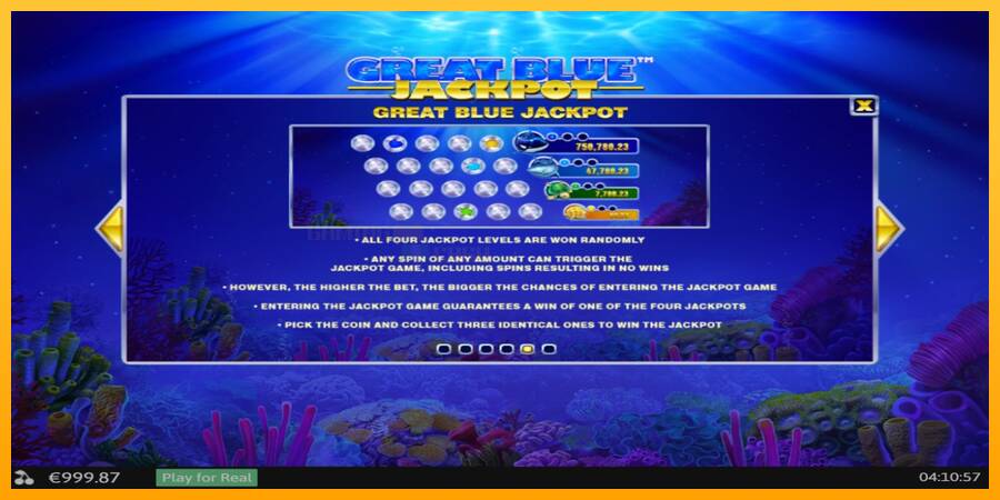 Great Blue Jackpot игрална машина за пари, снимка 7