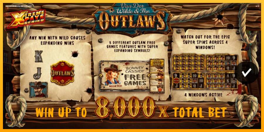 Van der Wilde and The Outlaws игрална машина за пари, снимка 1